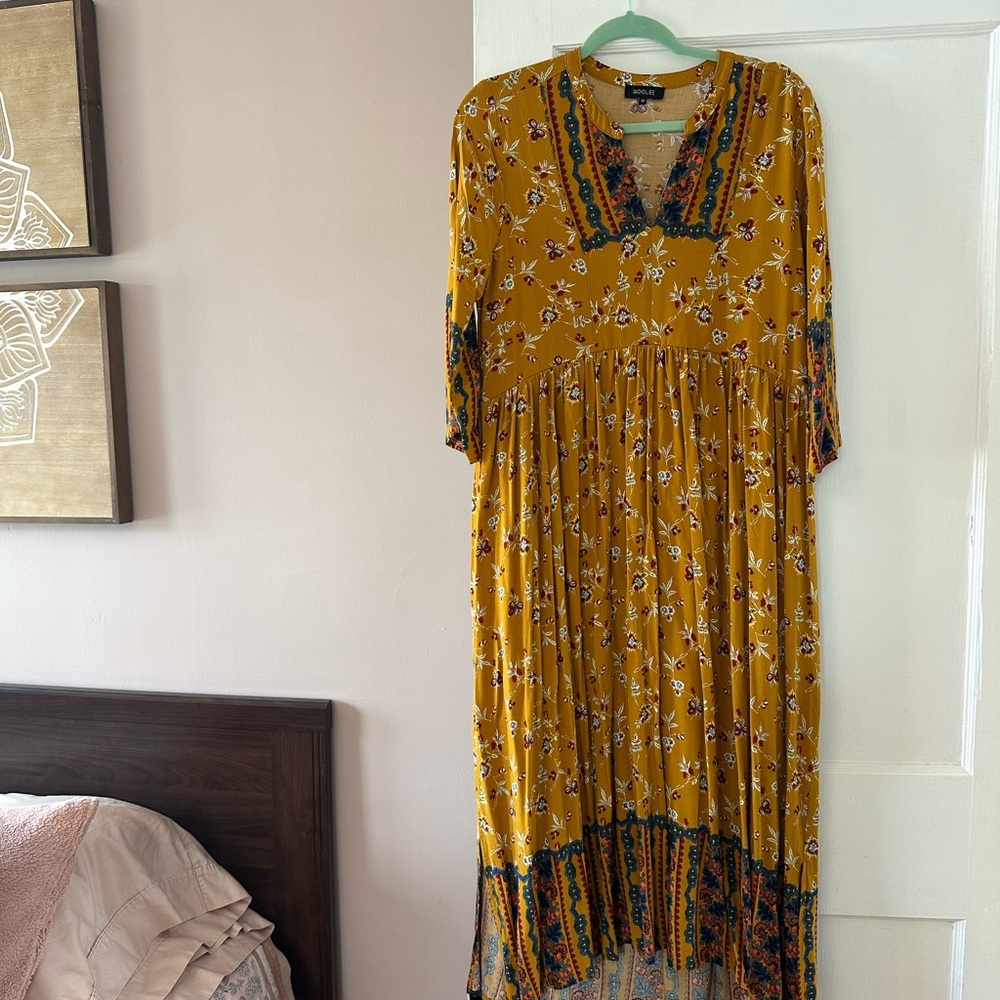 Floral Mustard Dress